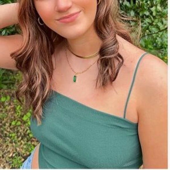 New 14k Gold Plated Moon Herringbone Paperclip Snake Chain Gold Choker Necklace - Picture 2 of 5